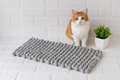 Cloudy Grey Dreams - Wool Ball Pet Bed Mat for Cats & Small Dogs