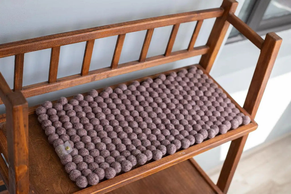 Chocolate Melange Dreams - Wool Ball Pet Bed Mat for Cats & Small Dogs