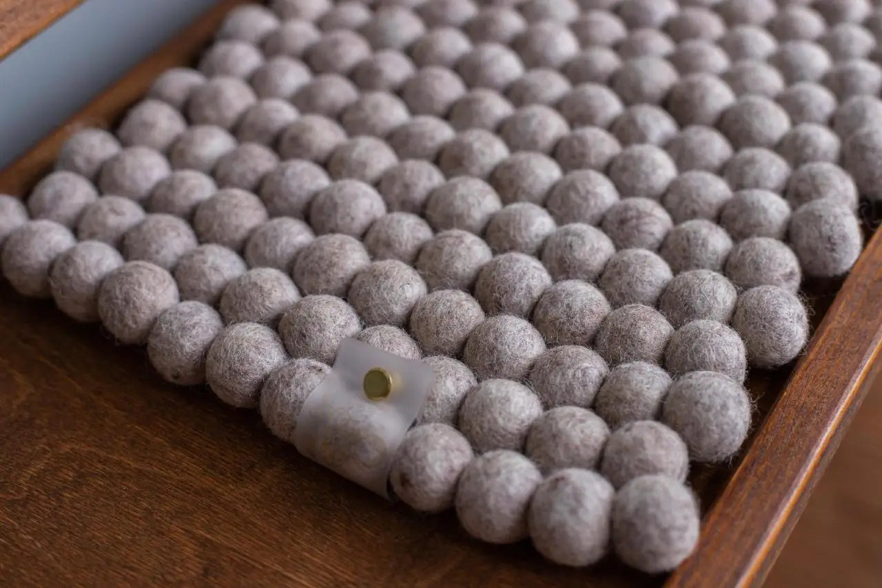 Caramel Melange Dreams - Wool Ball Pet Bed Mat for Cats & Small Dogs