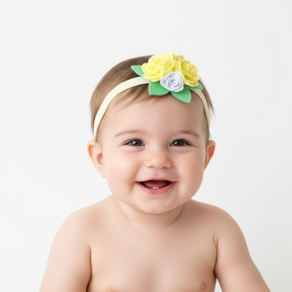 Yellow Rose Baby Headband