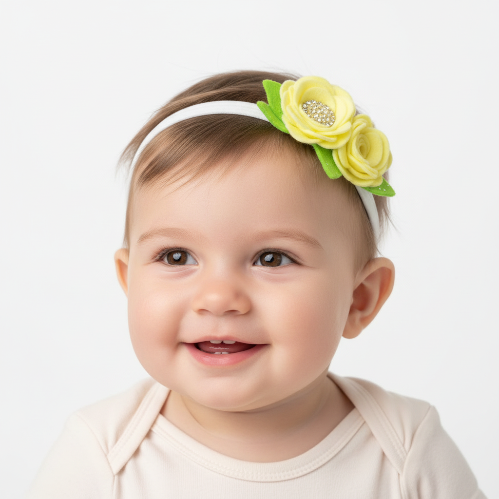 Yellow Rose Baby Headband
