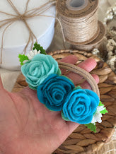Blue Rose Baby Headband