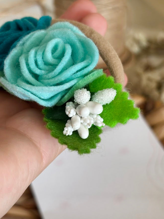 Blue Rose Baby Headband