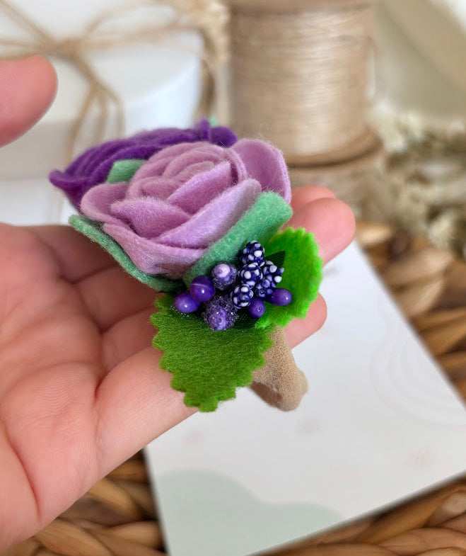 Purple Rose Baby Headband