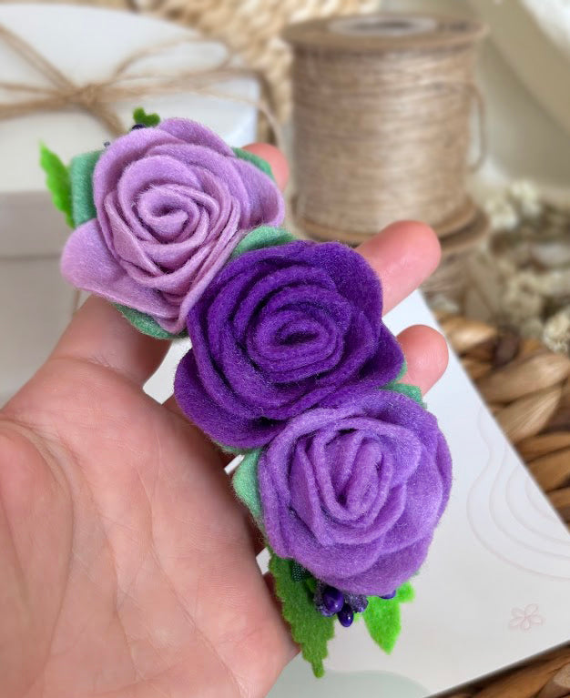 Purple Rose Baby Headband