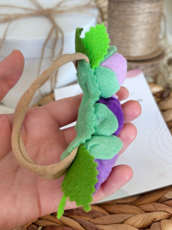Purple Rose Baby Headband
