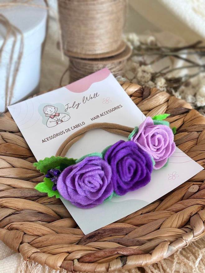Purple Rose Baby Headband