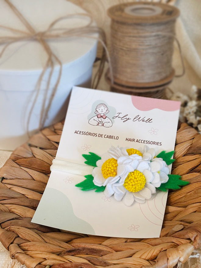 White Daisy Baby Headband