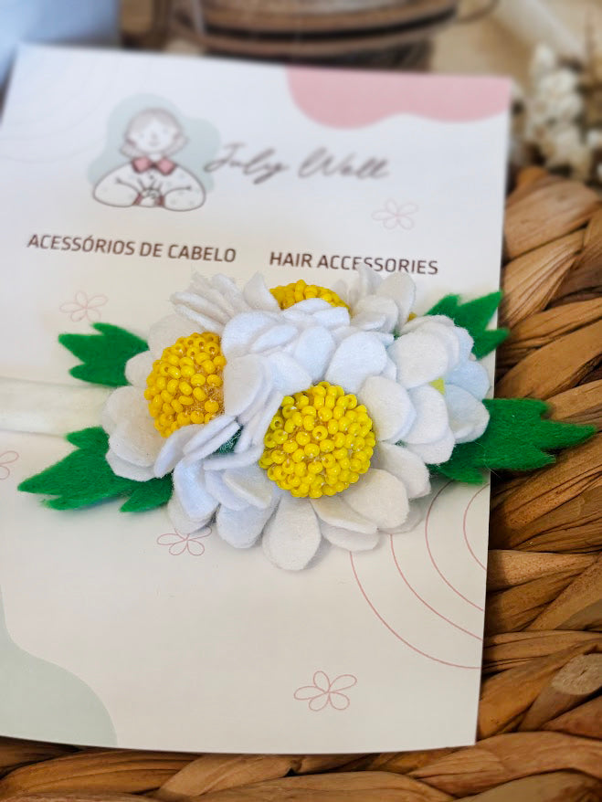 White Daisy Baby Headband