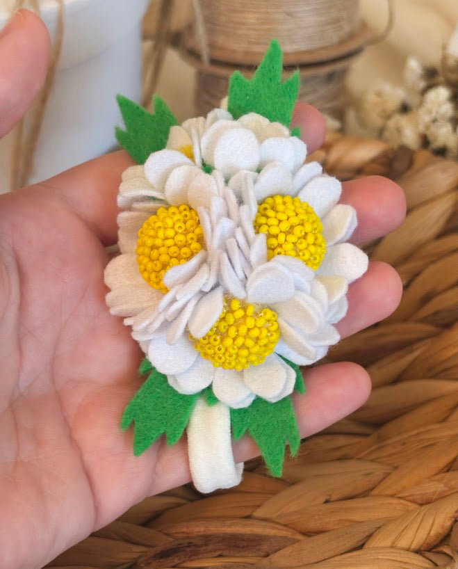 White Daisy Baby Headband