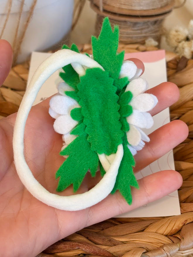White Daisy Baby Headband