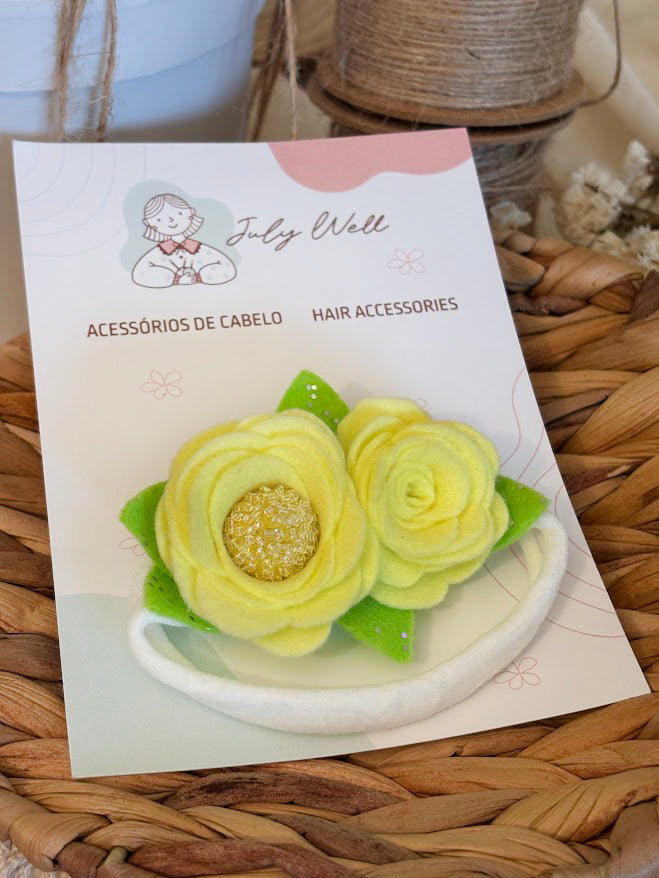 Yellow Rose Baby Headband