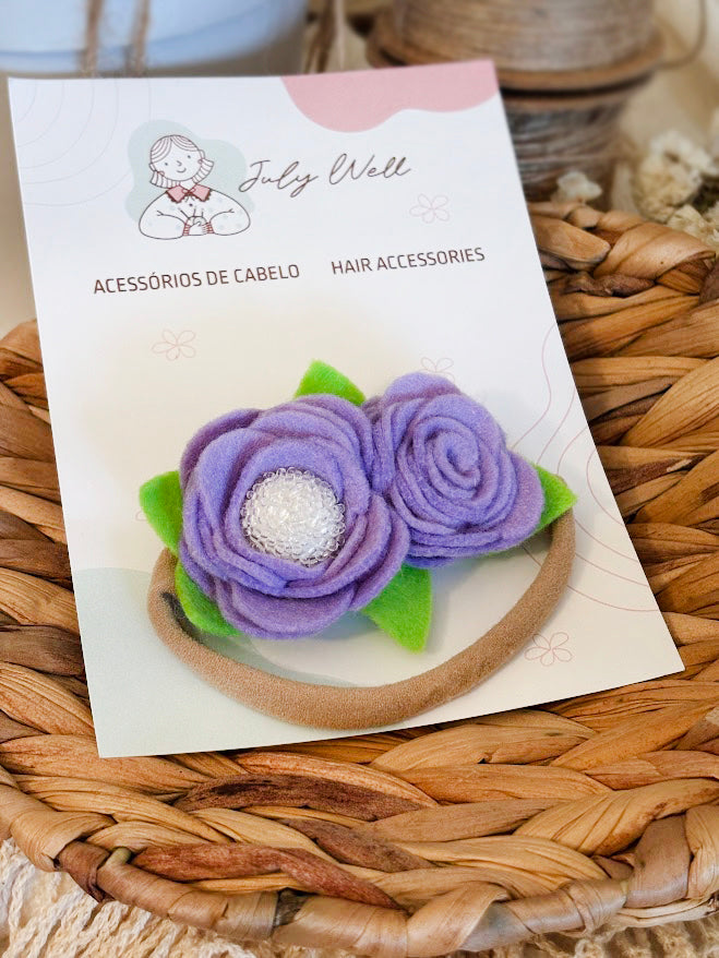 Purple Rose Baby Headband
