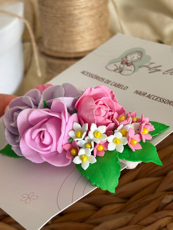Pink & Purple Rose Baby Headband