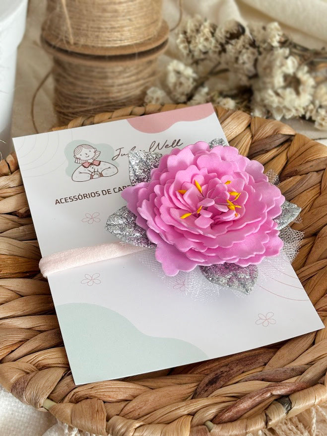 Baby Headband with Pink Flower