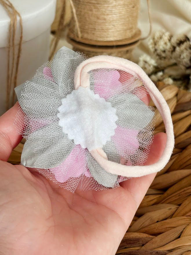Baby Headband with Pink Flower