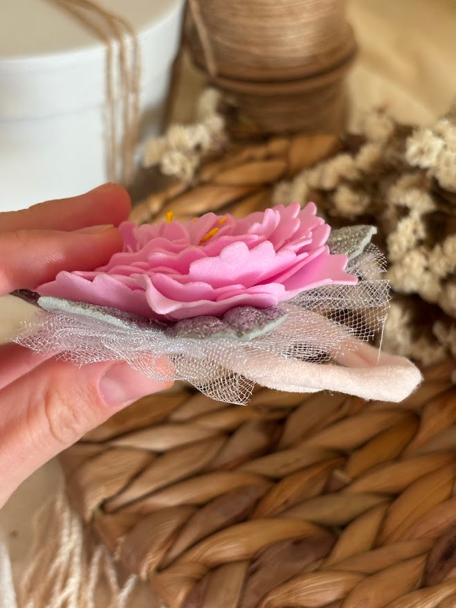 Baby Headband with Pink Flower