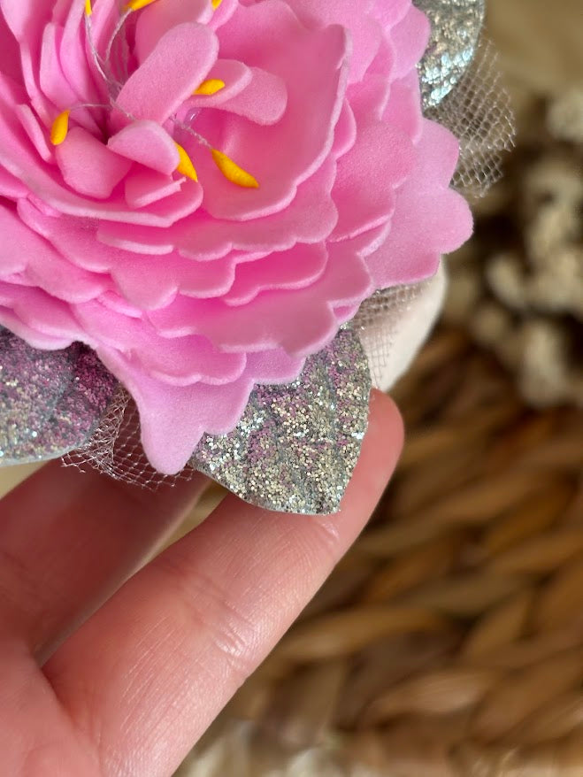 Baby Headband with Pink Flower