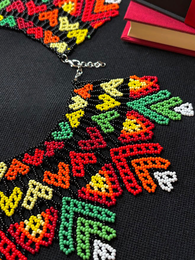 Festive Floral Beaded Necklace