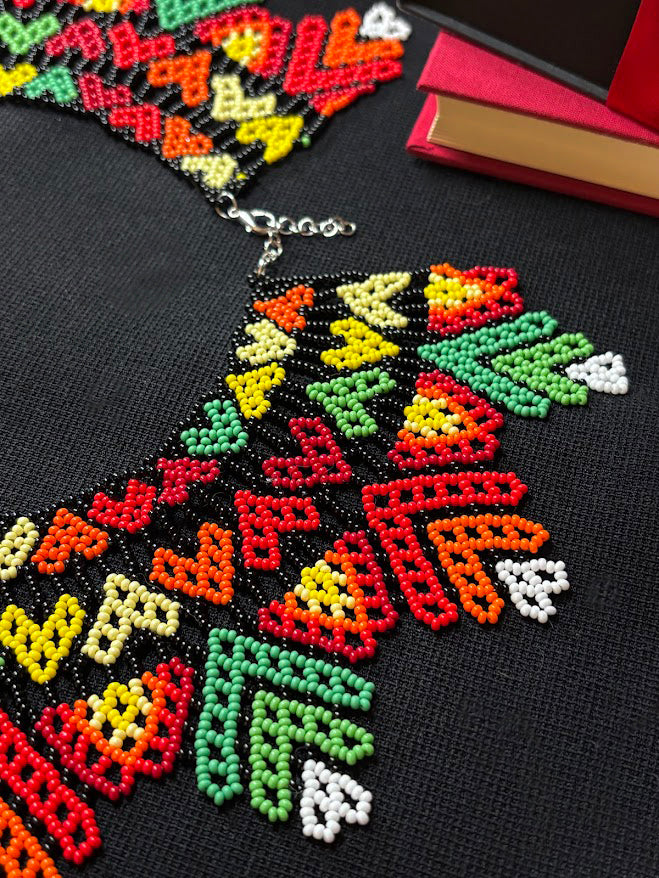 Festive Floral Beaded Necklace