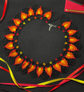 Flame Beaded Collar with Lace Edge