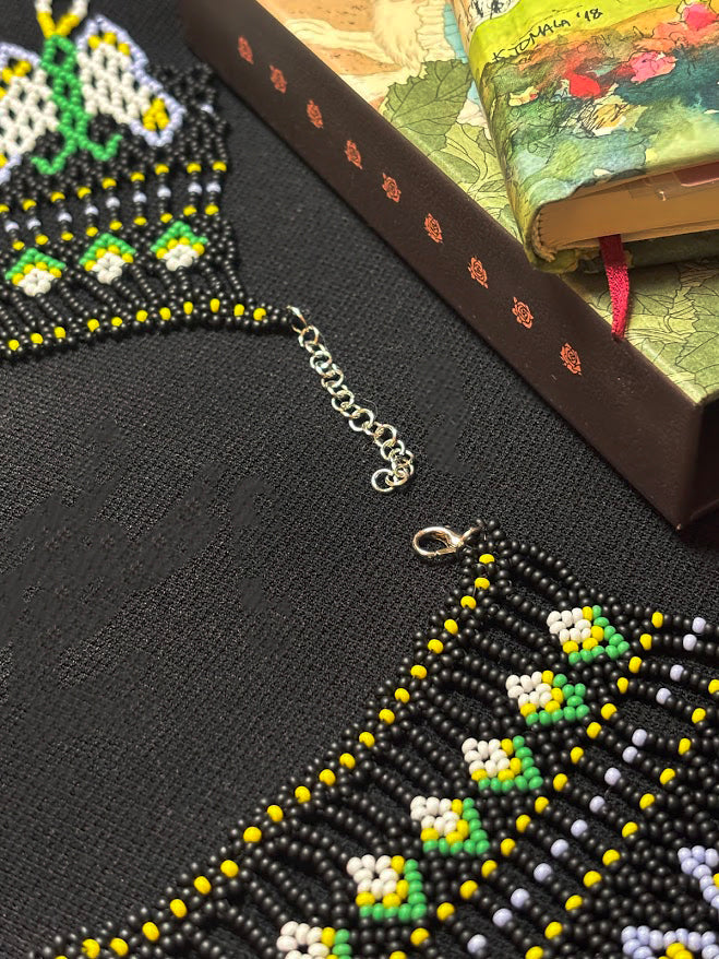 Butterfly Garden Beaded Collar Necklace