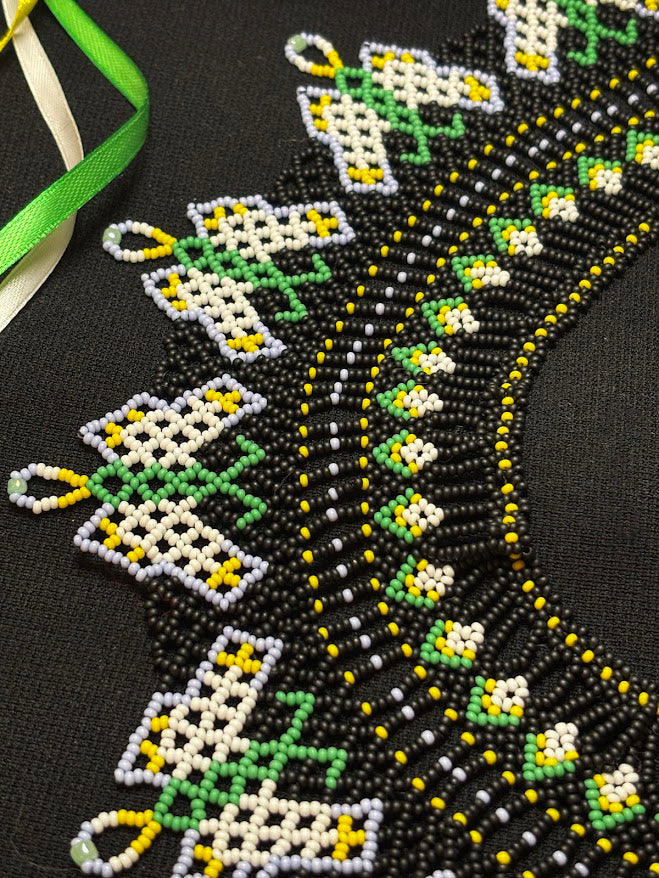 Butterfly Garden Beaded Collar Necklace