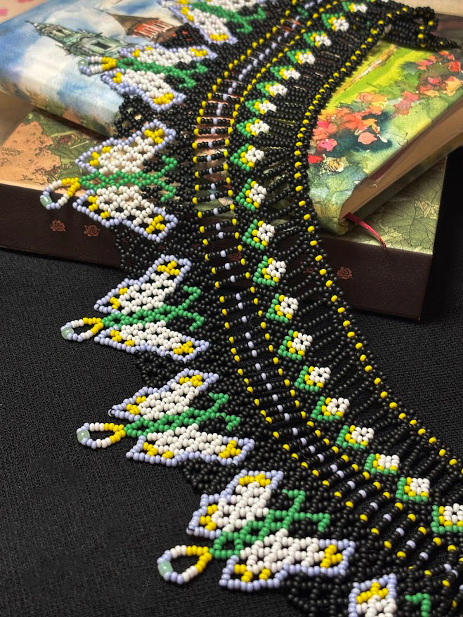 Butterfly Garden Beaded Collar Necklace