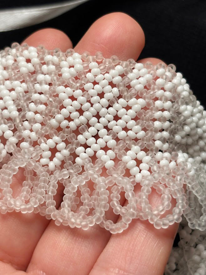 White Star Beaded Collar Necklace