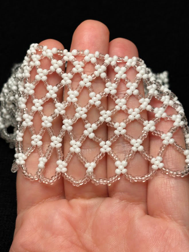 Soft Crystal Beaded Lace Collar