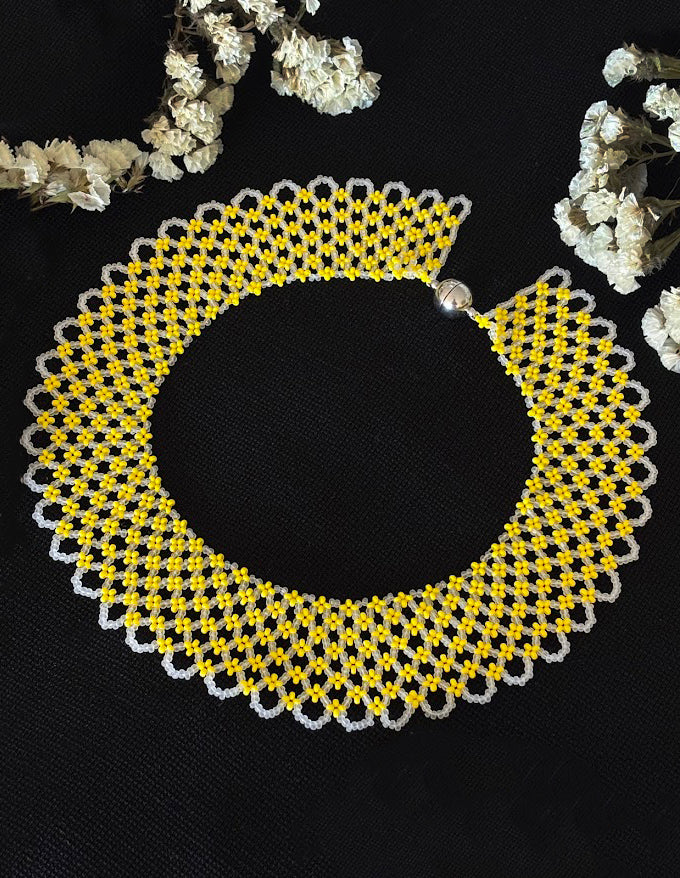 Handmade Beaded Necklace  "Sunshine Meadow"