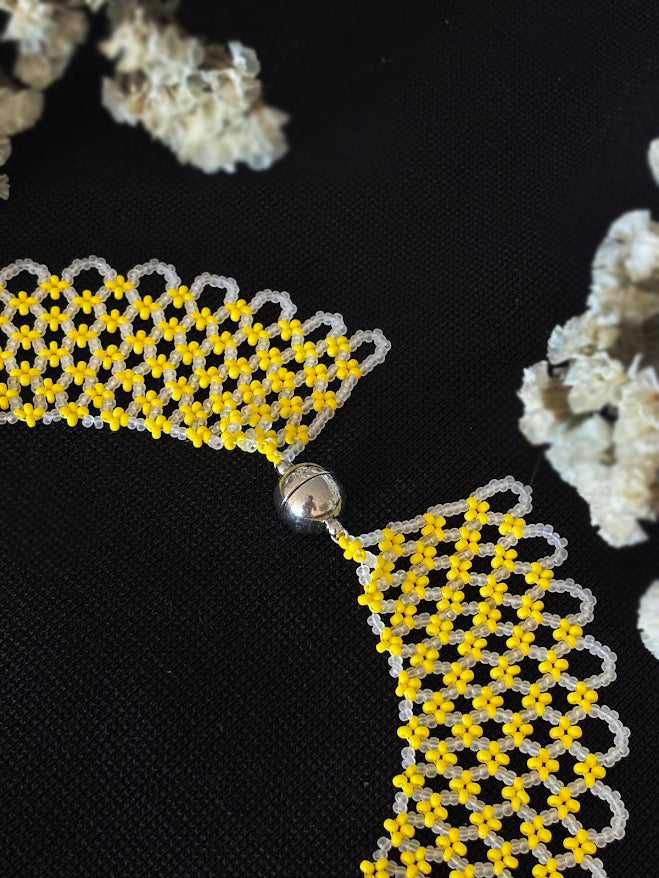 Handmade Beaded Necklace  "Sunshine Meadow"