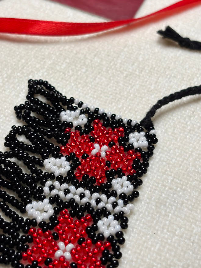 Handmade Beaded Necklace "Red Stars"
