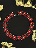 Handmade Beaded Necklace "Poppy Field"