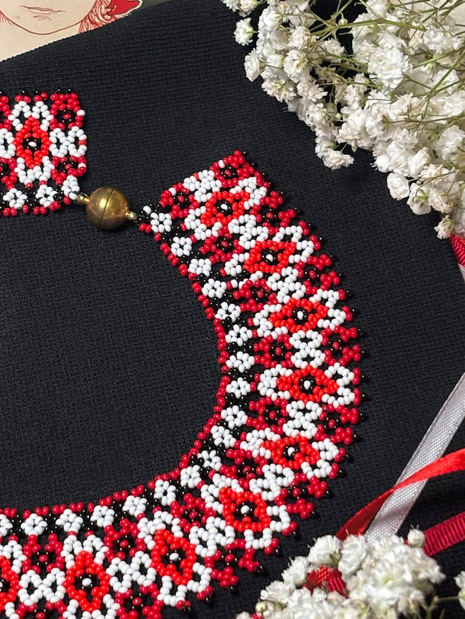 Handmade Beaded Necklace "Ukrainian Geometry"