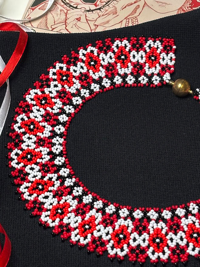 Handmade Beaded Necklace "Ukrainian Geometry"