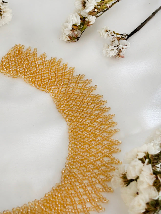 Handmade Beaded Necklace "Golden Lace"