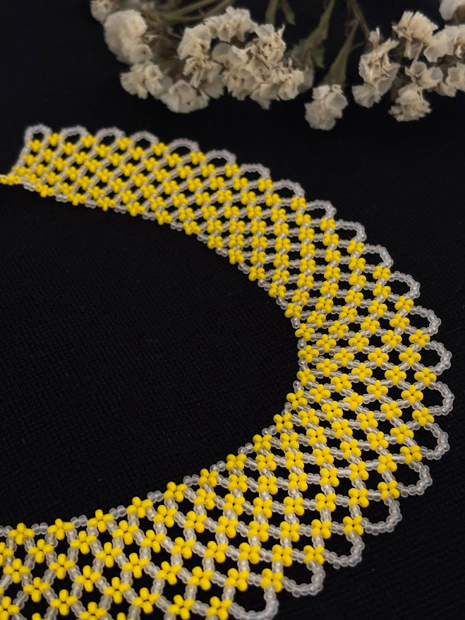 Handmade Beaded Necklace  "Sunshine Meadow"