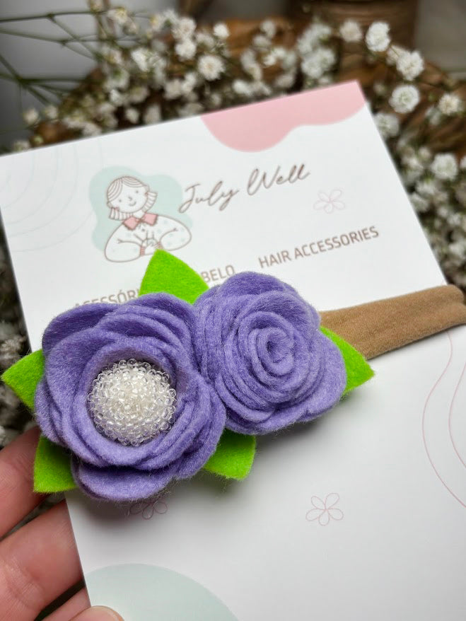 Purple Rose Baby Headband
