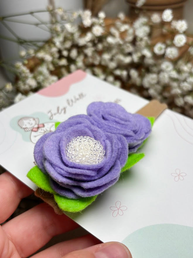 Purple Rose Baby Headband