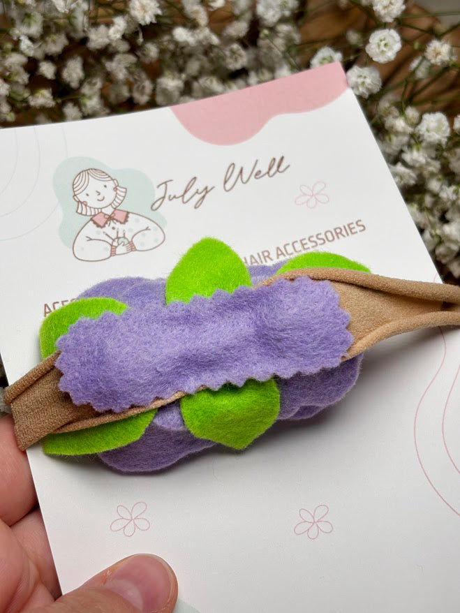Purple Rose Baby Headband