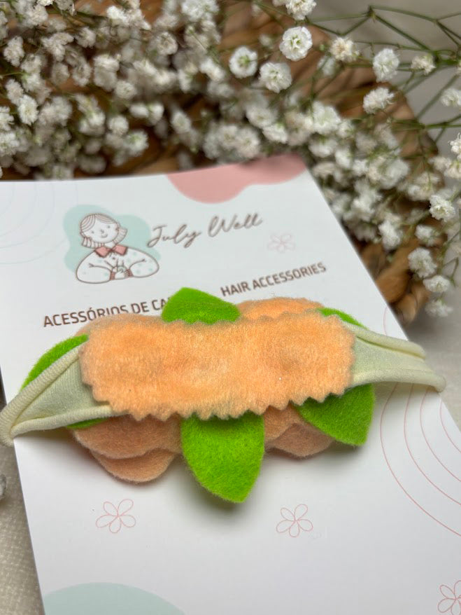 Peach Rose Baby Headband