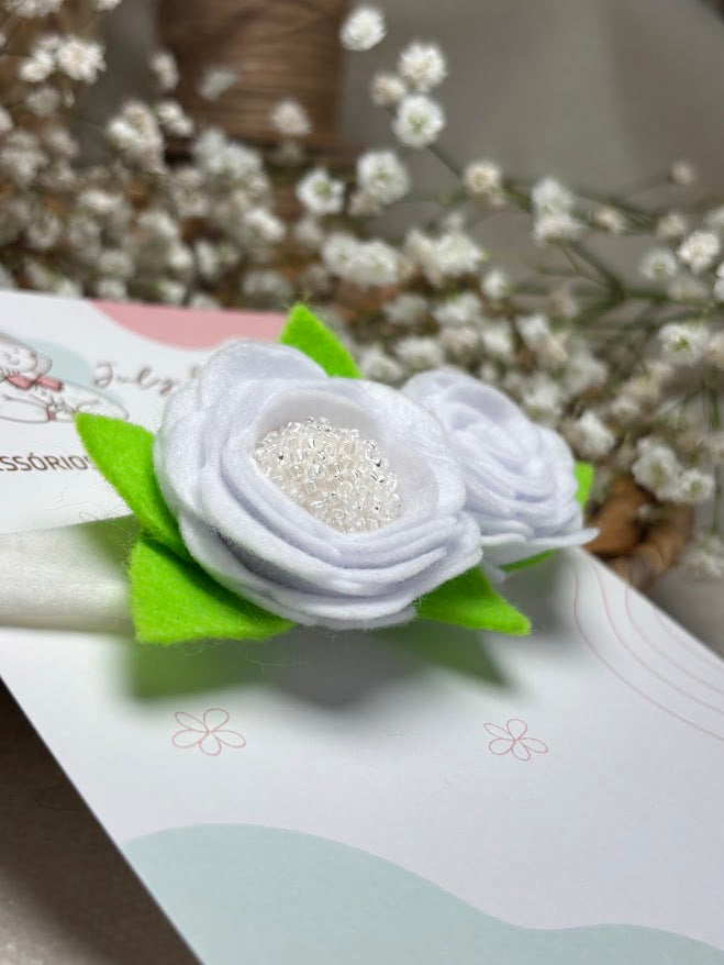 White Rose Baby Headband