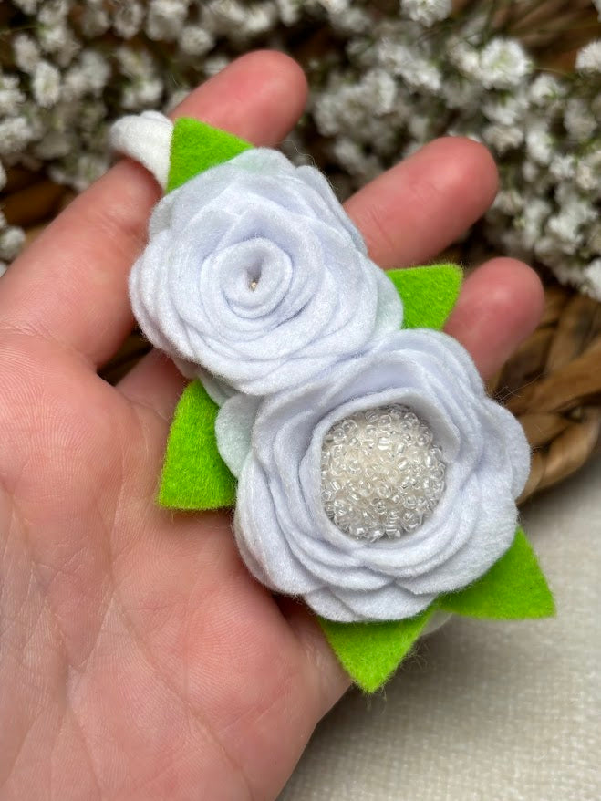 White Rose Baby Headband