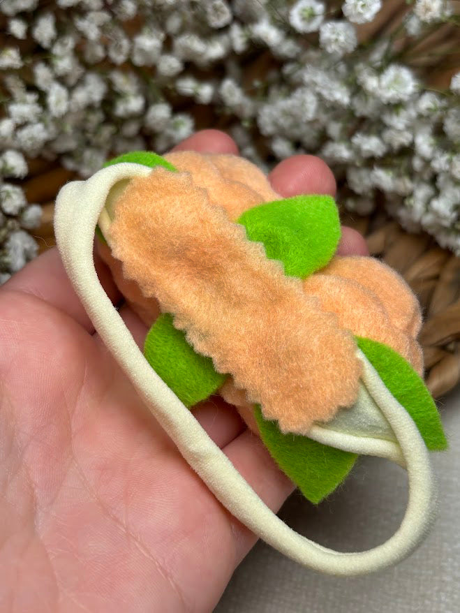 Peach Rose Baby Headband