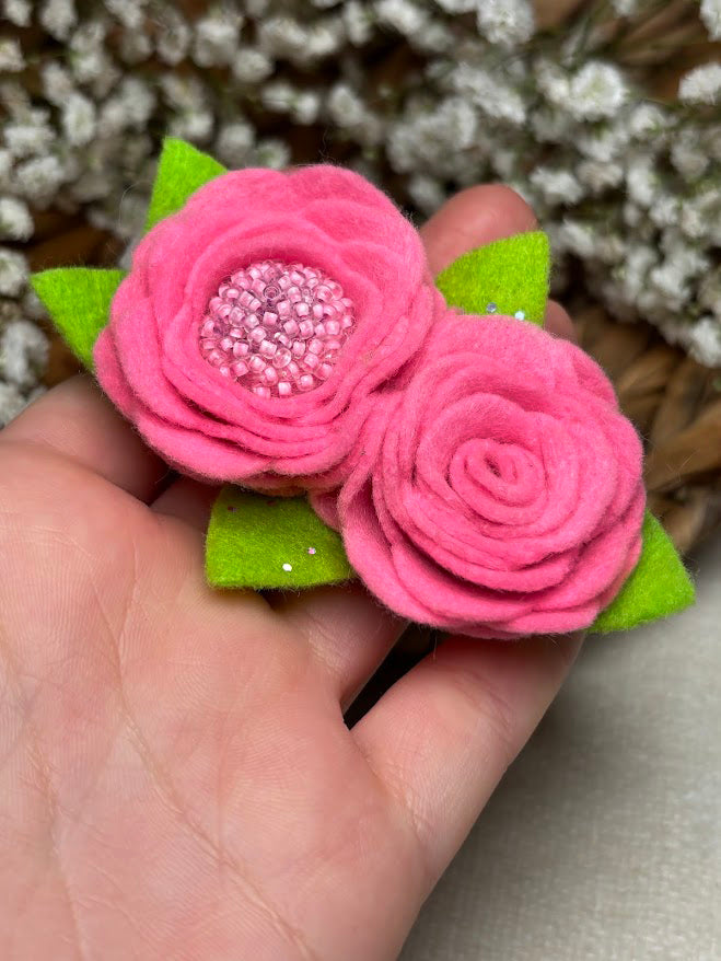 Pink Rose Baby Headband