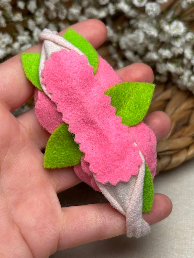 Pink Rose Baby Headband