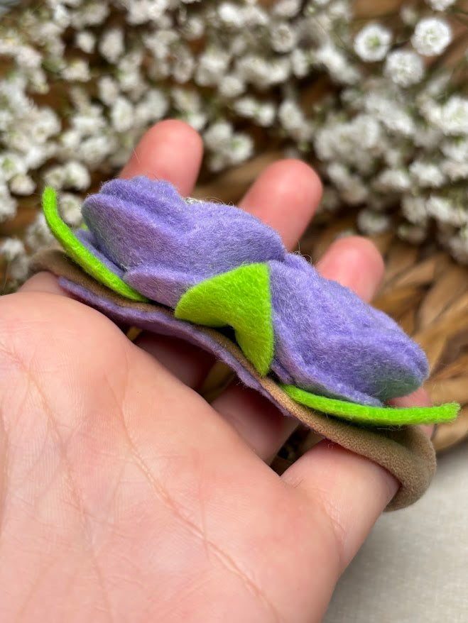 Purple Rose Baby Headband