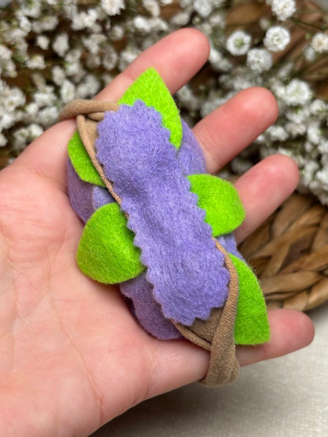 Purple Rose Baby Headband