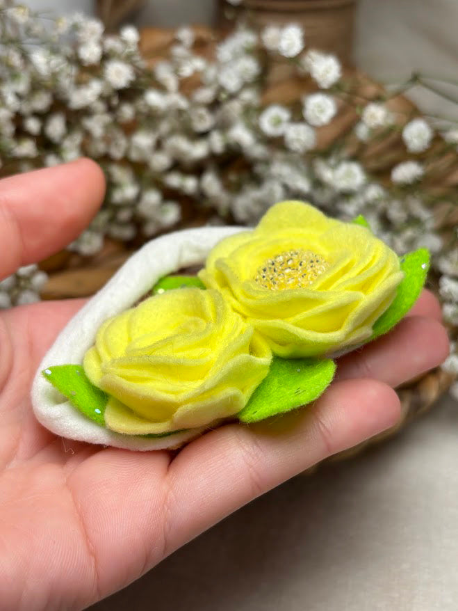 Yellow Rose Baby Headband
